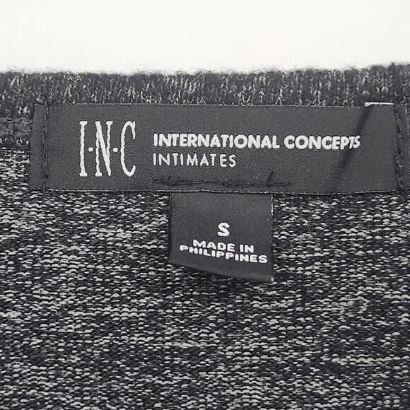 NWT I.N.C. Heathered Black Jersey Knit Beaded Long Sleeve Fleece Top Women's S - Picture 2 of 7